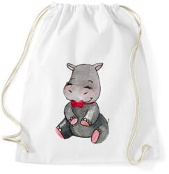 printfashion Cute Hippo - Sportzsák, Tornazsák - Fehér (1586123)