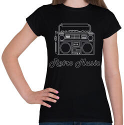 printfashion retro music - Női póló - Fekete (15179359)