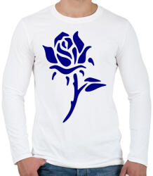 printfashion Rózsa - kék - Férfi hosszú ujjú póló - Fehér (12067980)