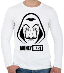 printfashion Money Heist - Férfi hosszú ujjú póló - Fehér (3176453)