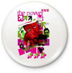 printfashion THE POWER - Kitűző, hűtőmágnes - Fehér (3075255)