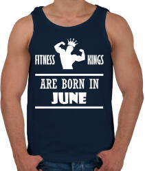 printfashion Fitnessz királyok júniusban születtek - Férfi atléta - Sötétkék (1425896)