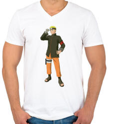 printfashion Naruto - Férfi V-nyakú póló - Fehér (496758)
