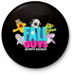 printfashion Fall Guys Ultimate Knockout - Kitűző, hűtőmágnes - Fekete (3103763)