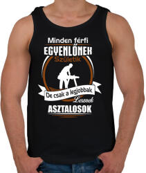printfashion Legjobbak lesznek asztalosok - Férfi atléta - Fekete (1971673)