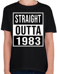 printfashion Straight Outta 1983 - Gyerek póló - Fekete (13515162)