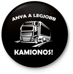 printfashion Anya a legjobb kamionos - Kitűző, hűtőmágnes - Fekete (5032592)