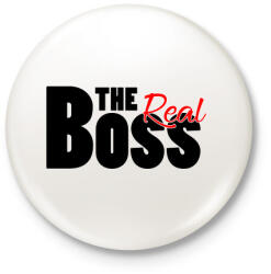 printfashion The Real Boss - Kitűző, hűtőmágnes - Fehér (3076590)