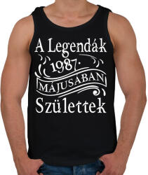 printfashion 1987 legenda születésnap - Férfi atléta - Fekete (2450775)