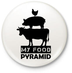 printfashion My food pyramid - Kitűző, hűtőmágnes - Fehér (8204339)