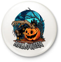 printfashion Halloween tökös minta - Kitűző, hűtőmágnes - Fehér (9454943)