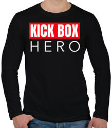 printfashion KICK BOX HERO - Férfi hosszú ujjú póló - Fekete (9462923)