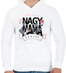 printfashion Büszke Nagymama vagyok - fekete felirat - Férfi kapucnis pulóver - Fehér (16045941)
