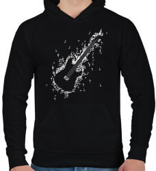 printfashion Elektromos gitár - Férfi kapucnis pulóver - Fekete (9181427)