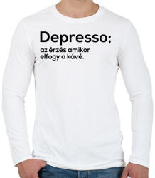 printfashion Depresso - Férfi hosszú ujjú póló - Fehér (2915904)