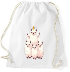 printfashion Láma karácsonyfa - Sportzsák, Tornazsák - Fehér (14482960)