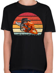 printfashion Favágó / Láncfűrész - Gyerek póló - Fekete (5759979)