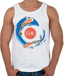 printfashion Koi ponty - Japán - Férfi atléta - Fehér (7632299)