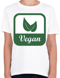 printfashion Vegán logó - Gyerek póló - Fehér (12695515)