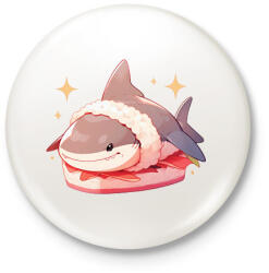 printfashion Cápa sushi - Kitűző, hűtőmágnes - Fehér (14739437)