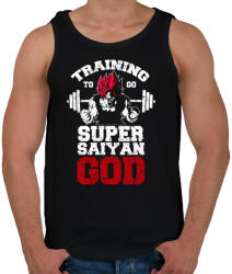 printfashion Training to go super saiyan GOD - Férfi atléta - Fekete (521956)
