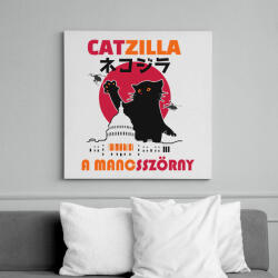 printfashion Catzilla mancsszörny - Vászonkép - Fehér (6634775)