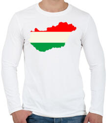 printfashion Magyar térkép - Férfi hosszú ujjú póló - Fehér (16187978)