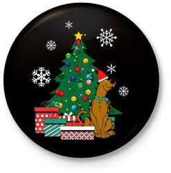 printfashion Scooby-Christmas - Kitűző, hűtőmágnes - Fekete (3099910)