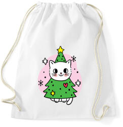 printfashion Karácsonyfa cica - Sportzsák, Tornazsák - Fehér (5568693)