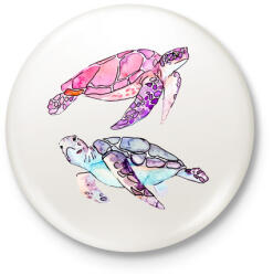 printfashion Painted Turtles - Kitűző, hűtőmágnes - Fehér (3079138)