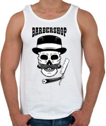 printfashion Barbershop - Bajuszos - Férfi atléta - Fehér (6838259)