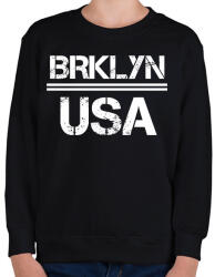 printfashion Usa brooklyn - Gyerek pulóver - Fekete (4379649)