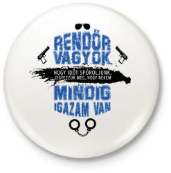 printfashion Rendőr vagyok - Kitűző, hűtőmágnes - Fehér (7694781)
