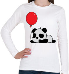 printfashion Panda ünnepel - Női hosszú ujjú póló - Fehér (12054693)