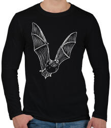 printfashion Repülő denevér - fehér - Férfi hosszú ujjú póló - Fekete (13250184)