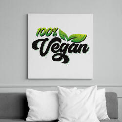 printfashion 100% Vegan - Vászonkép - Fehér (12062610)