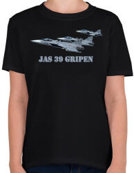 printfashion Jas-39 gripen - Gyerek póló - Fekete (15551004)