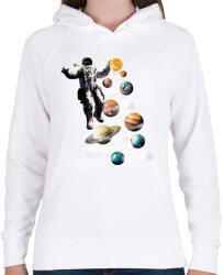 printfashion Űrhajós karácsonyfa - Női kapucnis pulóver - Fehér (14612200)