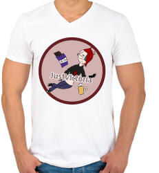 printfashion JustVictoria - Férfi V-nyakú póló - Fehér (4058306)