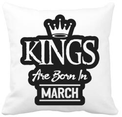 printfashion KINGS are born in March - fekete - Párnahuzat, Díszpárnahuzat - Fehér (5510120)