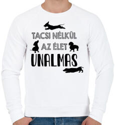 printfashion Tacsi nélkül unalmas - Férfi pulóver - Fehér (11849164)