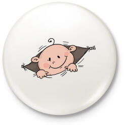 printfashion Babaváró - Kitűző, hűtőmágnes - Fehér (3933738)