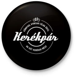 printfashion kerekpar-white - Kitűző, hűtőmágnes - Fekete (3093835)