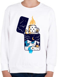 printfashion Gyújtó - Gyerek pulóver - Fehér (5191837)