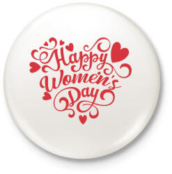 printfashion Happy Women's Day heart - Kitűző, hűtőmágnes - Fehér (12637272)