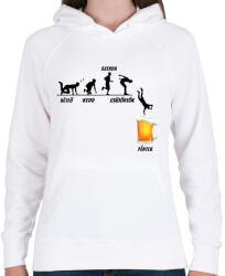 printfashion Sör hét - Női kapucnis pulóver - Fehér (12414178)