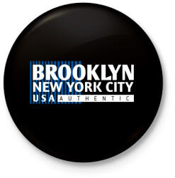 printfashion Brooklyn - Kitűző, hűtőmágnes - Fekete (4388657)
