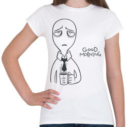 printfashion Good morning - Jó reggelt kávézás - Női póló - Fehér (12047303)