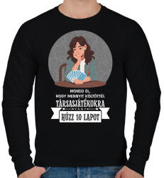 printfashion Húzz 10 lapot - Férfi pulóver - Fekete (16640187)