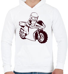 printfashion lego - Férfi kapucnis pulóver - Fehér (2911651)